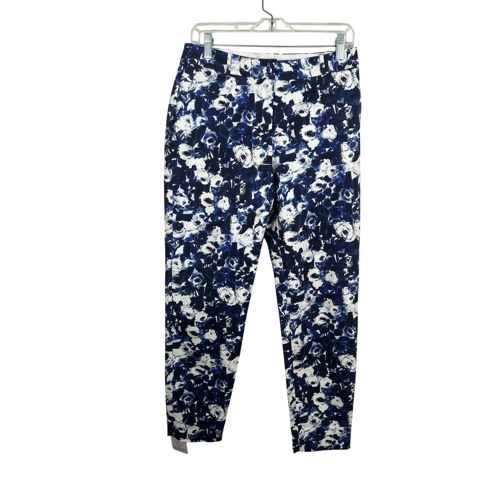 M.M.LaFleur Mejia 2.0 Ankle‎ Pants Women 6 Blue Ivory NWT Floral Cotton MF2BIY6